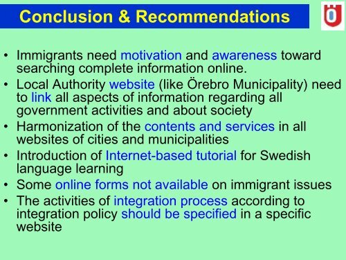 Better Integration of Immigrants in Swedish Society Through ... - eDem