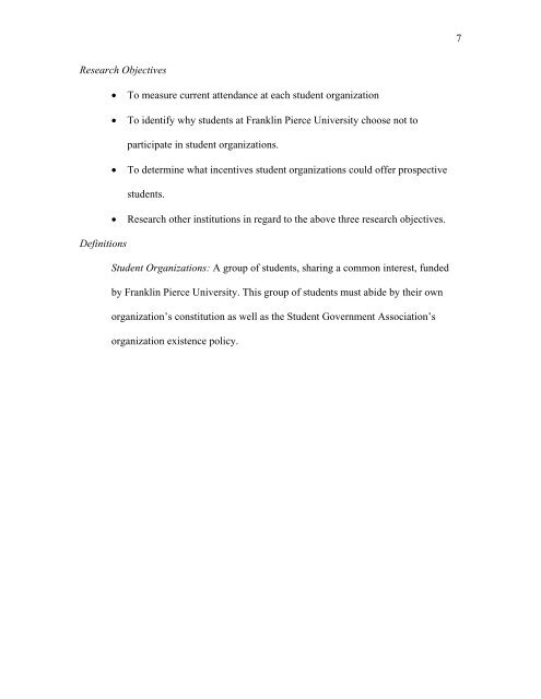 Student Organization Involvement Study (PDF) - eRaven - Franklin ...