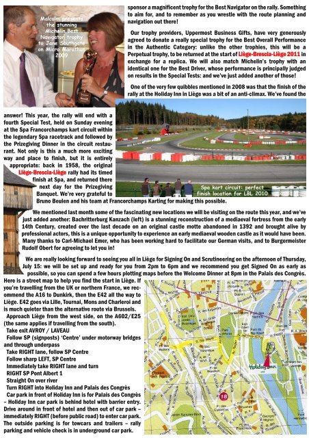 June 2010 Newsletter - LiÃ¨ge-Brescia-LiÃ¨ge