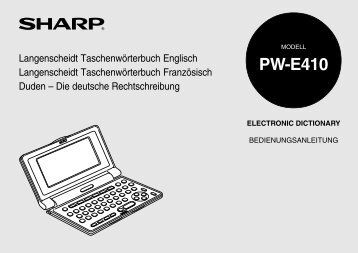 PW-E410 Operation-Manual GB DE - Sharp Electronics Europe GmbH