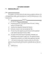 Settlement Agreement Form [Agreement] - Mediate.com