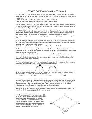 LISTA DE EXERCÃCIOS 4UL 3S14 3S15