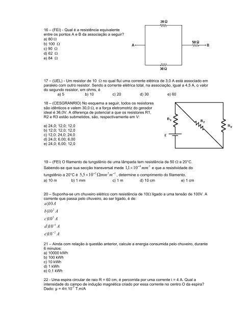 LISTA DE EXERCÃCIOS 4UL 3S14 3S15