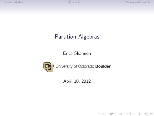 Partition Algebras