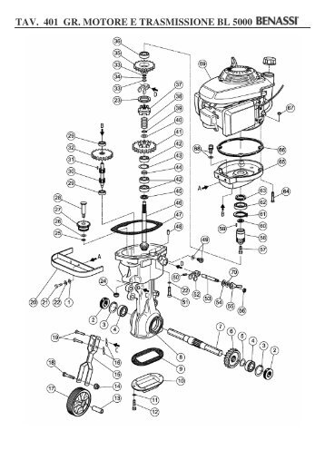 TAV. 401 GR. MOTORE E TRASMISSIONE BL 5000 - Benassi