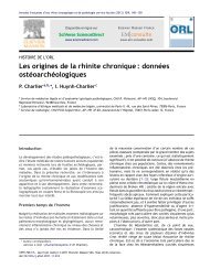 Les origines de la rhinite chronique : donnÃ©es ostÃ©oarchÃ©ologiques