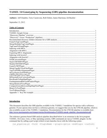 (GBS) pipeline documentation - MaizeGenetics.net