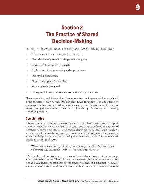 Shared Decision-Making in Mental Health Care - SAMHSA Store ...