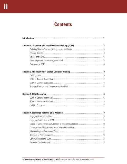 Shared Decision-Making in Mental Health Care - SAMHSA Store ...