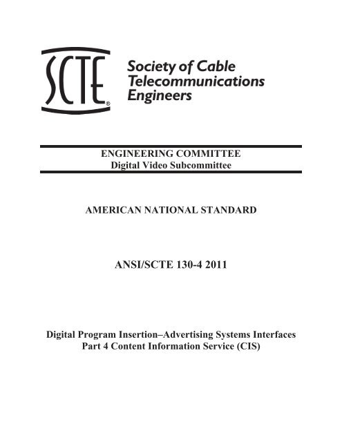ANSI/SCTE 130-4 2011