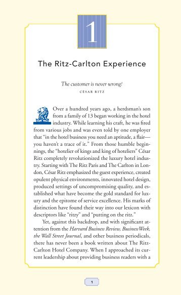 The Ritz-Carlton Experience - McGraw-Hill Books