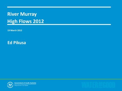 SA River Murray Flood Preparedness and Risk Assessment