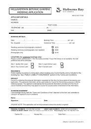 williamstown botanic gardens wedding application - Hobsons Bay