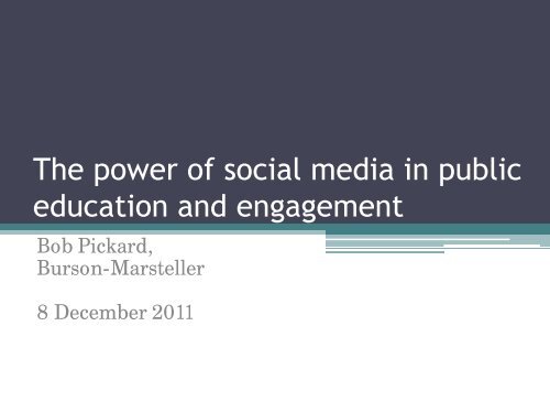 The power of social media in public education and engagement