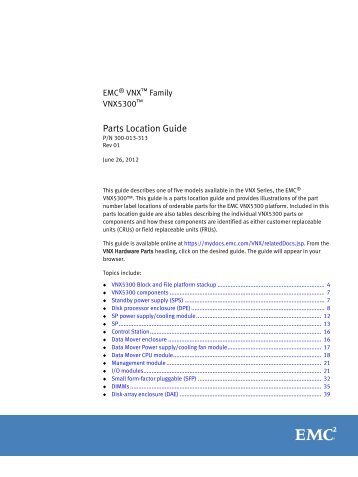 VNX5300 Parts Guide - EMC