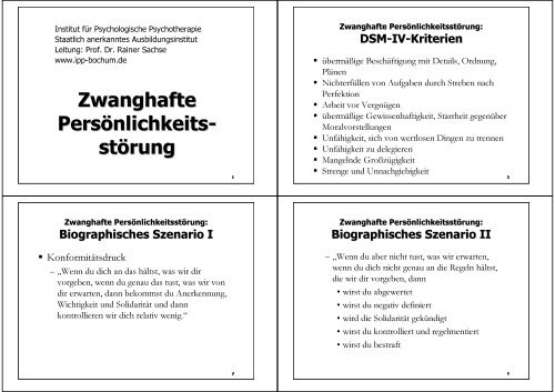 Zwanghafte PersÃ¶nlichkeits- stÃ¶rung - Institut fÃ¼r Psychologische ...