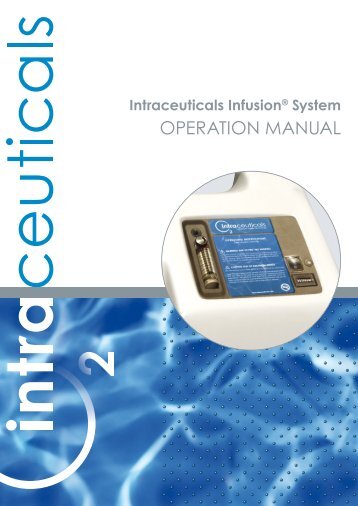 Intraceuticals Infusion System OPERATION MANUAL - Nyt Smil