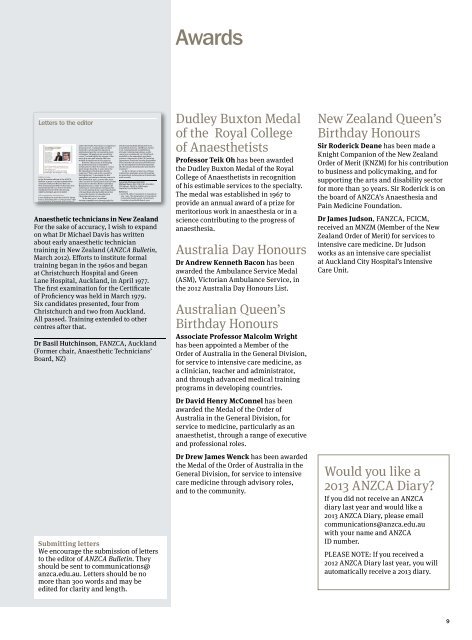 ANZCA Bulletin June 2012 - final.pdf - Australian and New Zealand ...