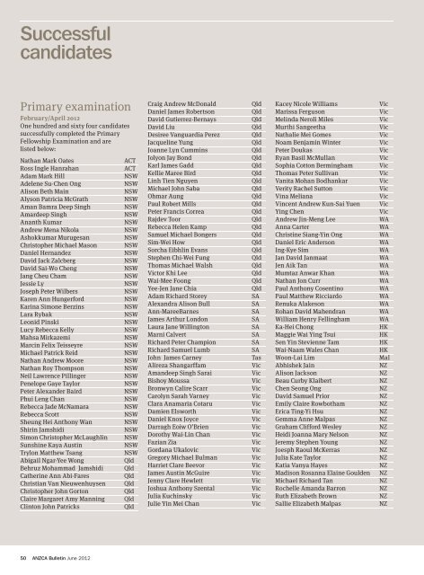 ANZCA Bulletin June 2012 - final.pdf - Australian and New Zealand ...