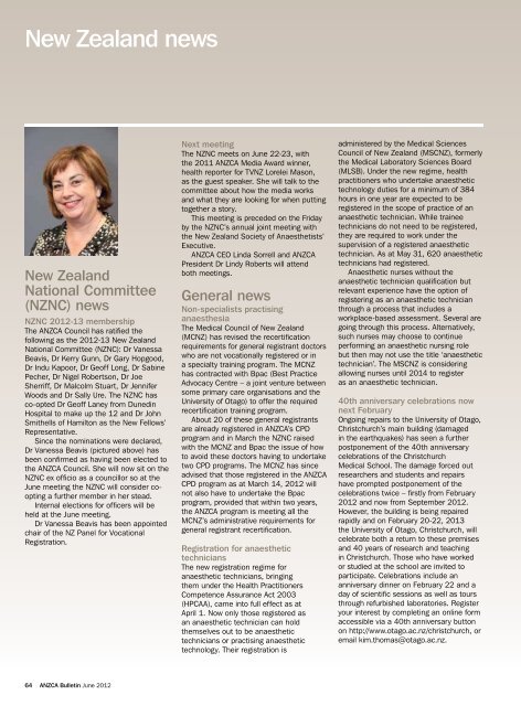 ANZCA Bulletin June 2012 - final.pdf - Australian and New Zealand ...