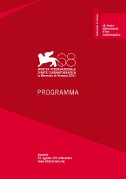 PROGRAMMA - La Biennale di Venezia