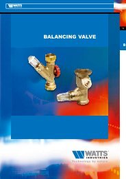 BALANCING VALVE - Watts Industries
