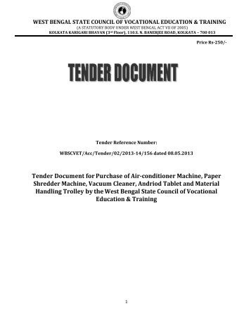 Tender Document forPurchase of Air-conditioner Machine ... - wbscvet