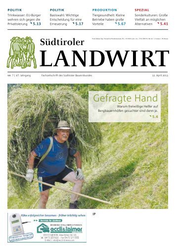 Gefragte Hand - Südtiroler Bauernbund