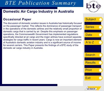 Domestic Air Cargo Industry in Australia - Bureau of Infrastructure ...