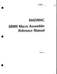 MADMAC 68000 Macro Assembler Reference Manual - Atari ...