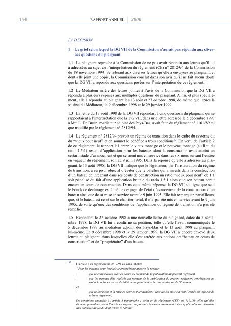 Rapport Annuel 2000 du MÃ©diateur europÃ©en