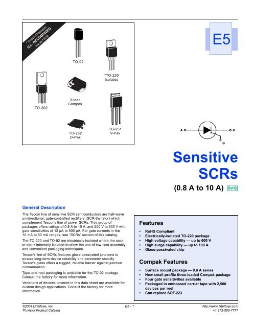 Sensitive SCRs E5 - Futurlec