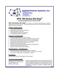 700 Silt Stop Powder Data Sheet - A.S.P. Enterprises, Inc