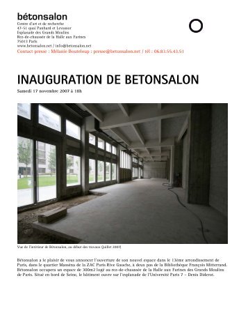 INAUGURATION DE BETONSALON - BÃ©tonsalon