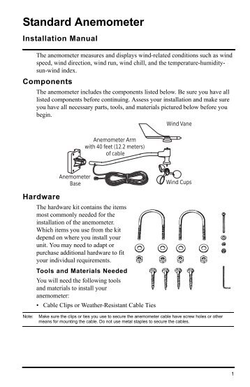 Anemometer (7911, 7914) - Davis Instruments Corp.