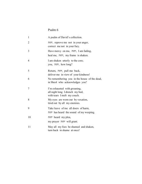 Appendix H: Translations - Ancient Hebrew Poetry - Typepad