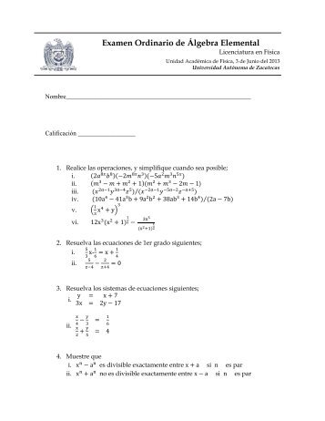 Examen-Ordinario_Algebra- Elemental_2013.pdf - Unidad ...