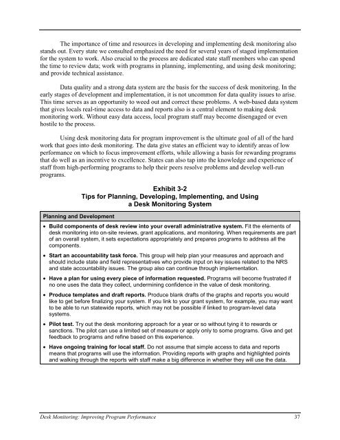 Desk Monitoring Guide - National Reporting System