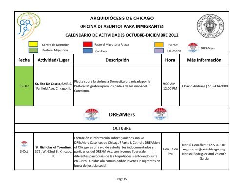 Calendario de Actividades