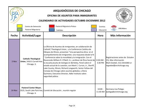 Calendario de Actividades