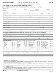 Medical inforMation forM - Woodberry Forest School