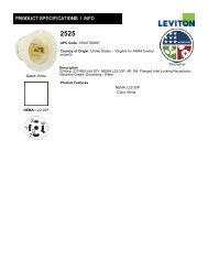 Color: White NEMA: L22-20P UPC Code ... - TristateTelecom