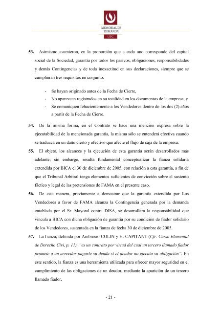 mejor memoria demandante - Facultad de Derecho - Universidad de ...