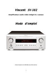 Mode d'emploi du SV-382 - Vincent-Audio.com