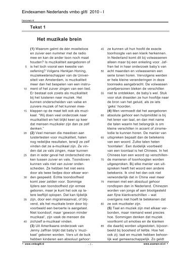 Het muzikale brein - examen-cd vmbo gl/tl