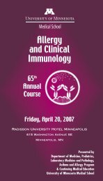 Allergy and Clinical Immunology - University of Minnesota ...