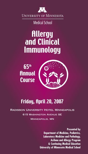 Allergy and Clinical Immunology - University of Minnesota ...
