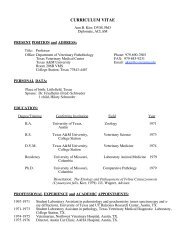 curriculum vitae - School of Veterinary Medicine - Louisiana State ...