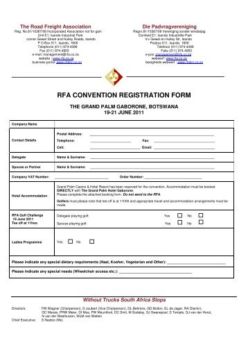 RFA CONVENTION REGISTRATION FORM - MCLI