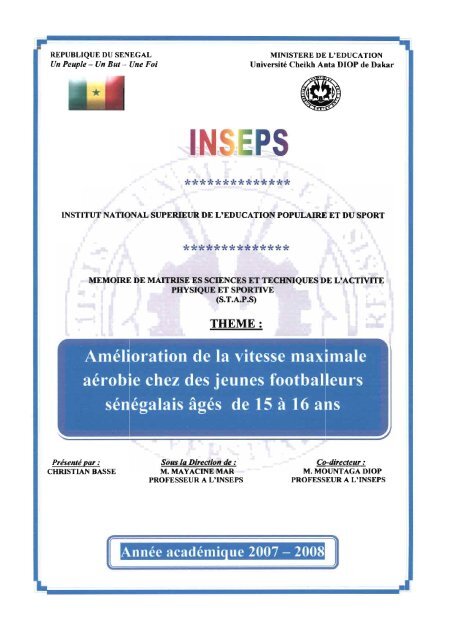 AmÃ©lioration de la vitesse maximale aÃ©robie chez des ... - BEEP